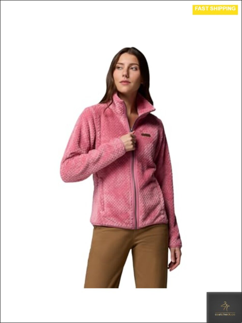 Women's High Pile Fleece Full Zip Jacket with Sherpa Lining